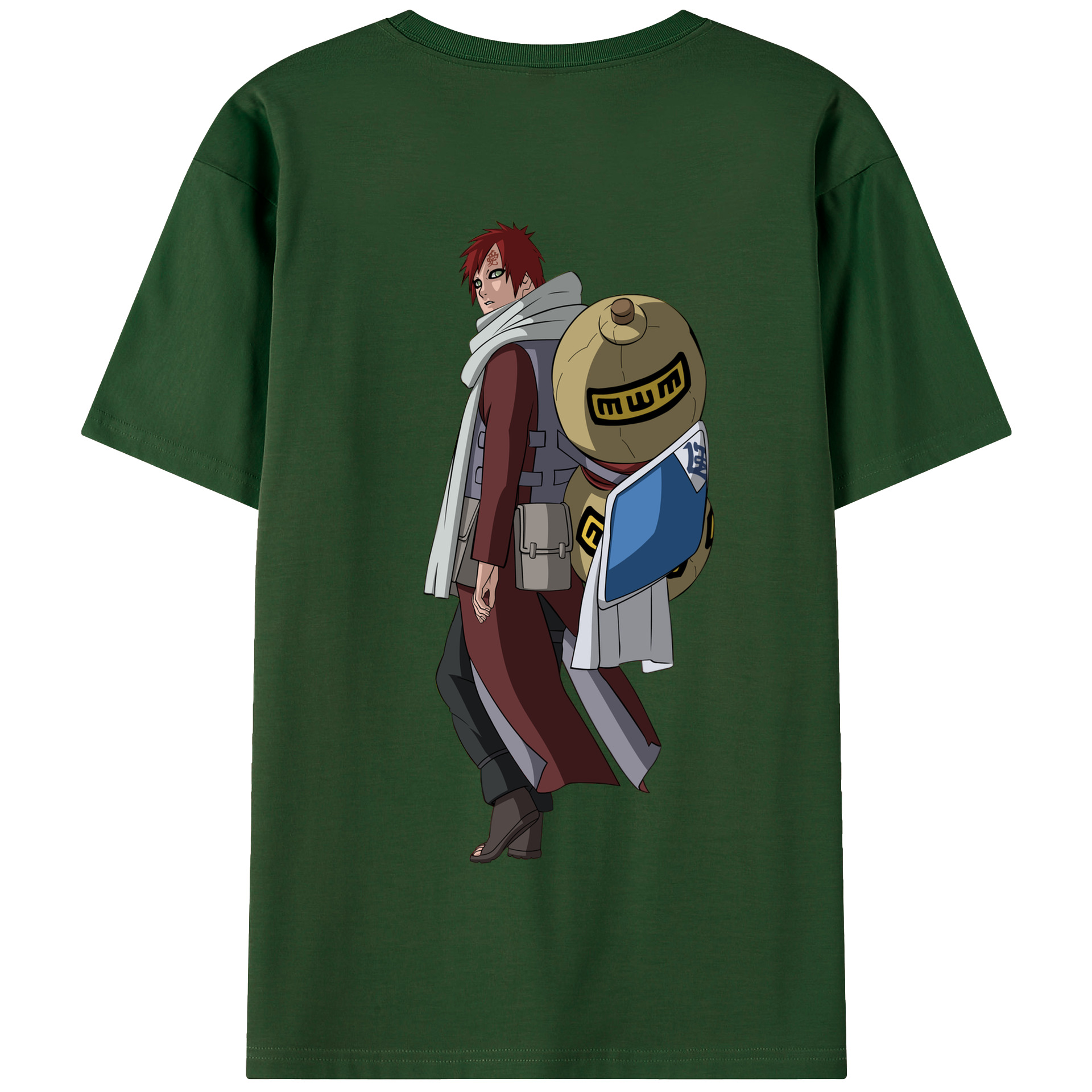 （画像用） NARUTO -ナルト- ガアラ Gaara 綿100％半袖Tシャツ（背面プリント）